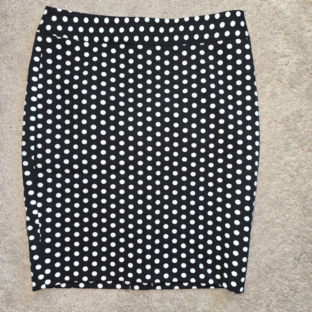 LOFT Black Polkadot Pencil Skirt | Sz 6P